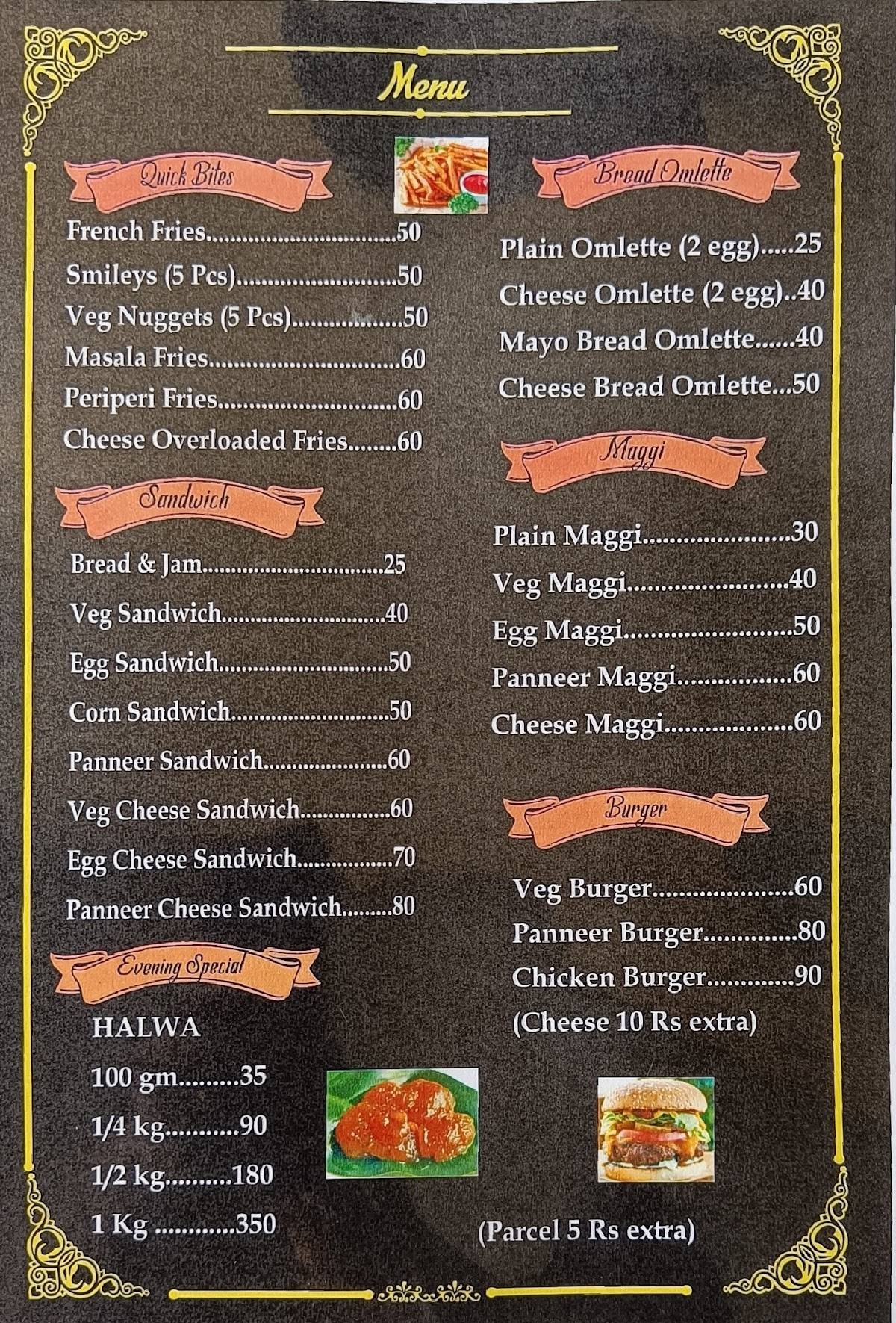 Coffee Talk menu