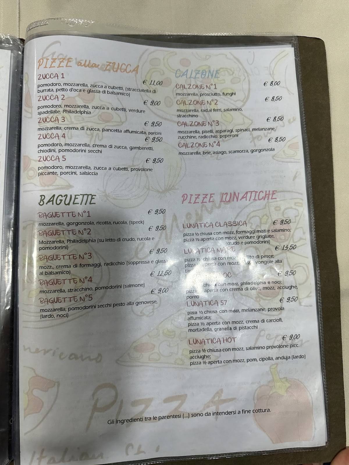 Menu di Ristorante Pizzeria Convivio 57 