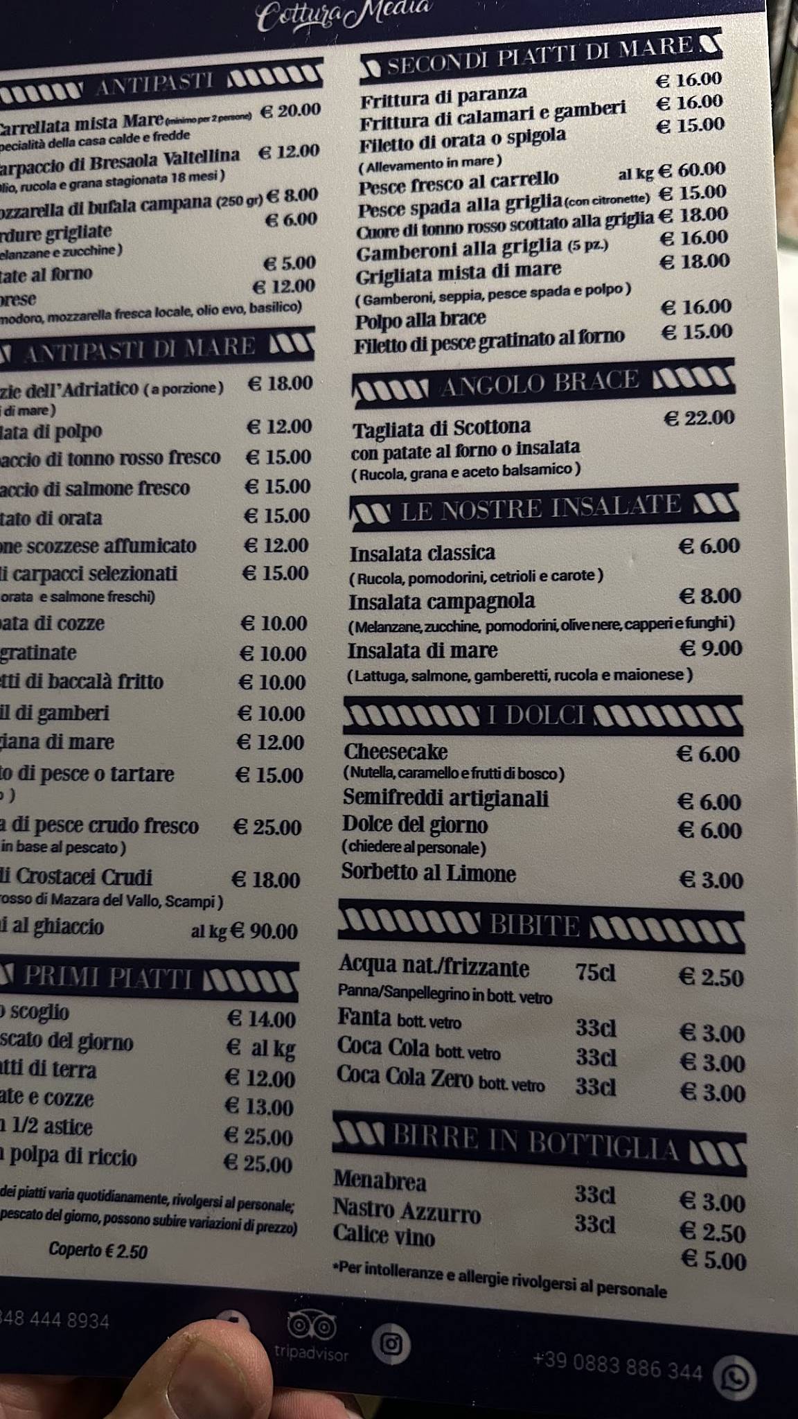 Menu di Cottura Media 