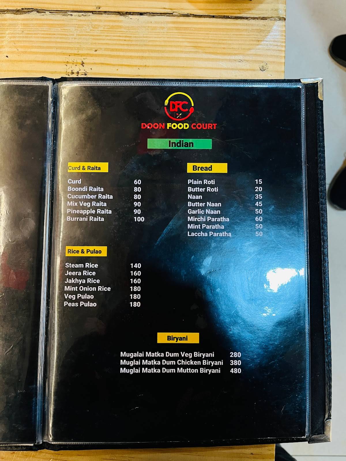 DOON FOOD COURT menu