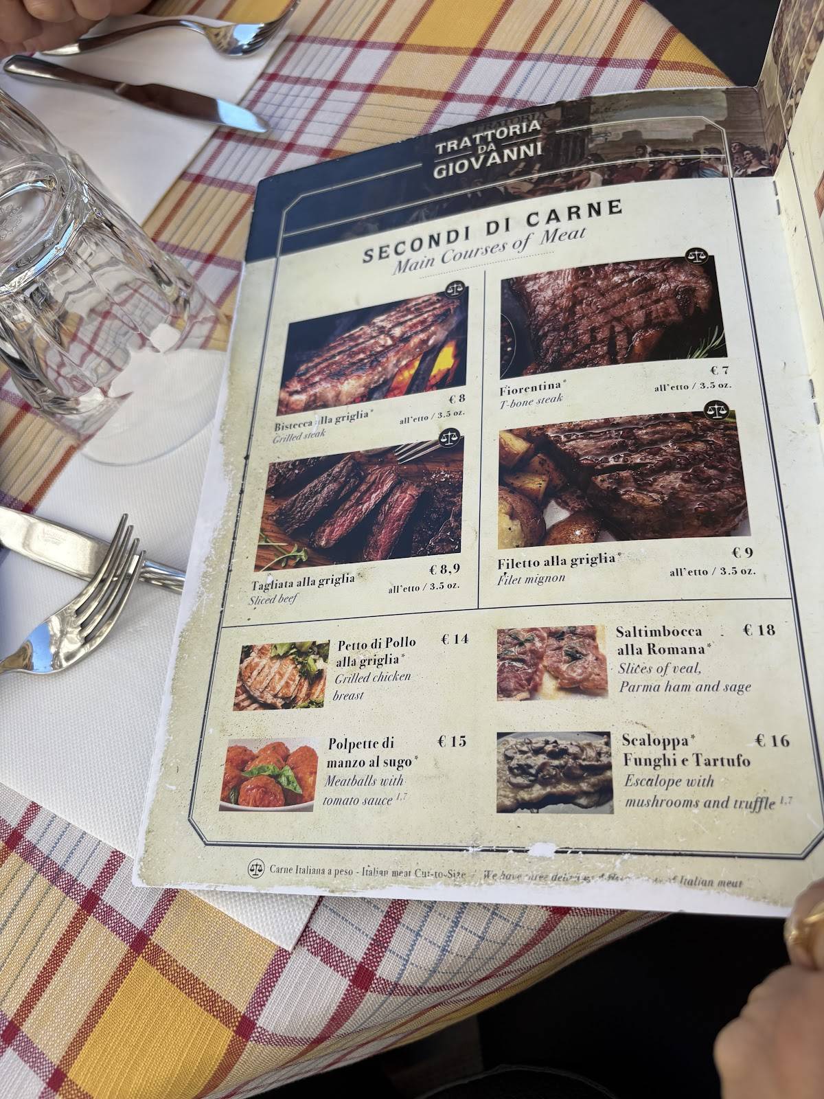 Menu di Ristorante da Giovanni 
