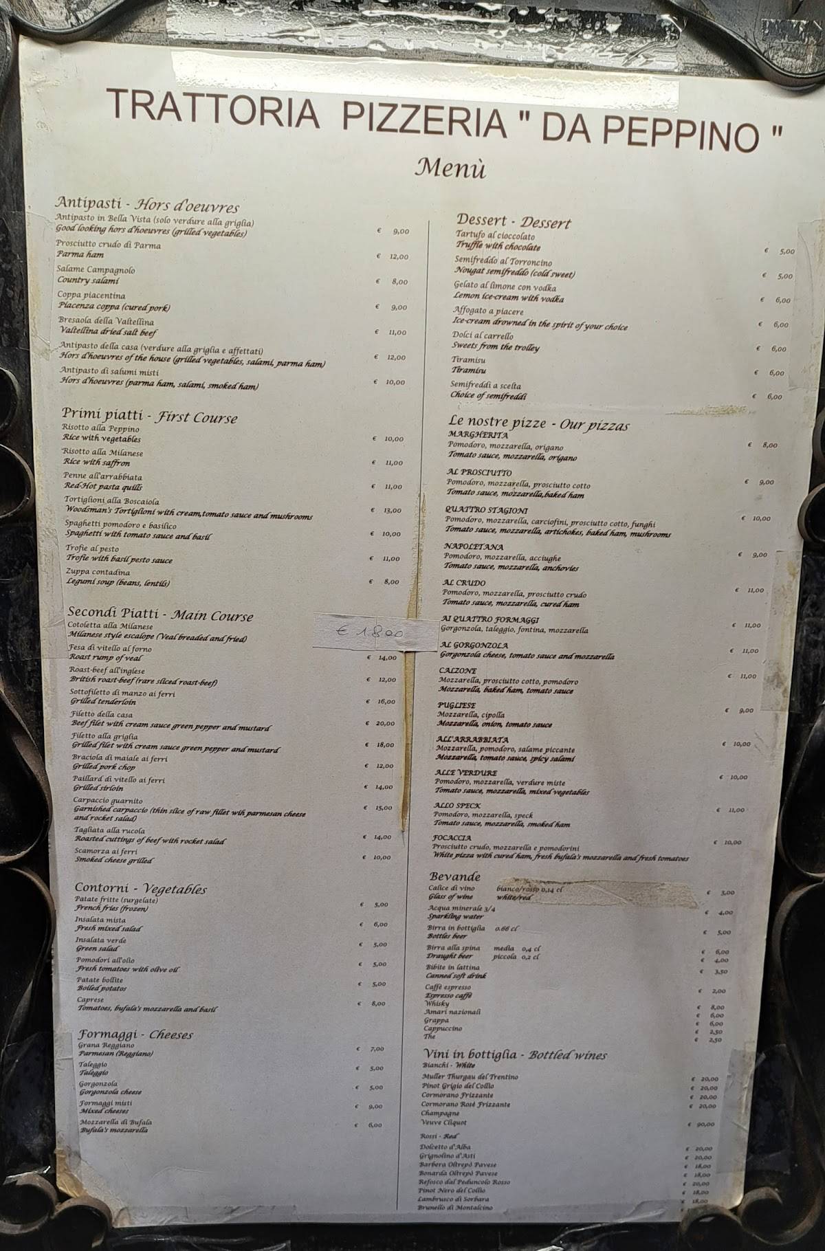 Menu di Da Peppino 