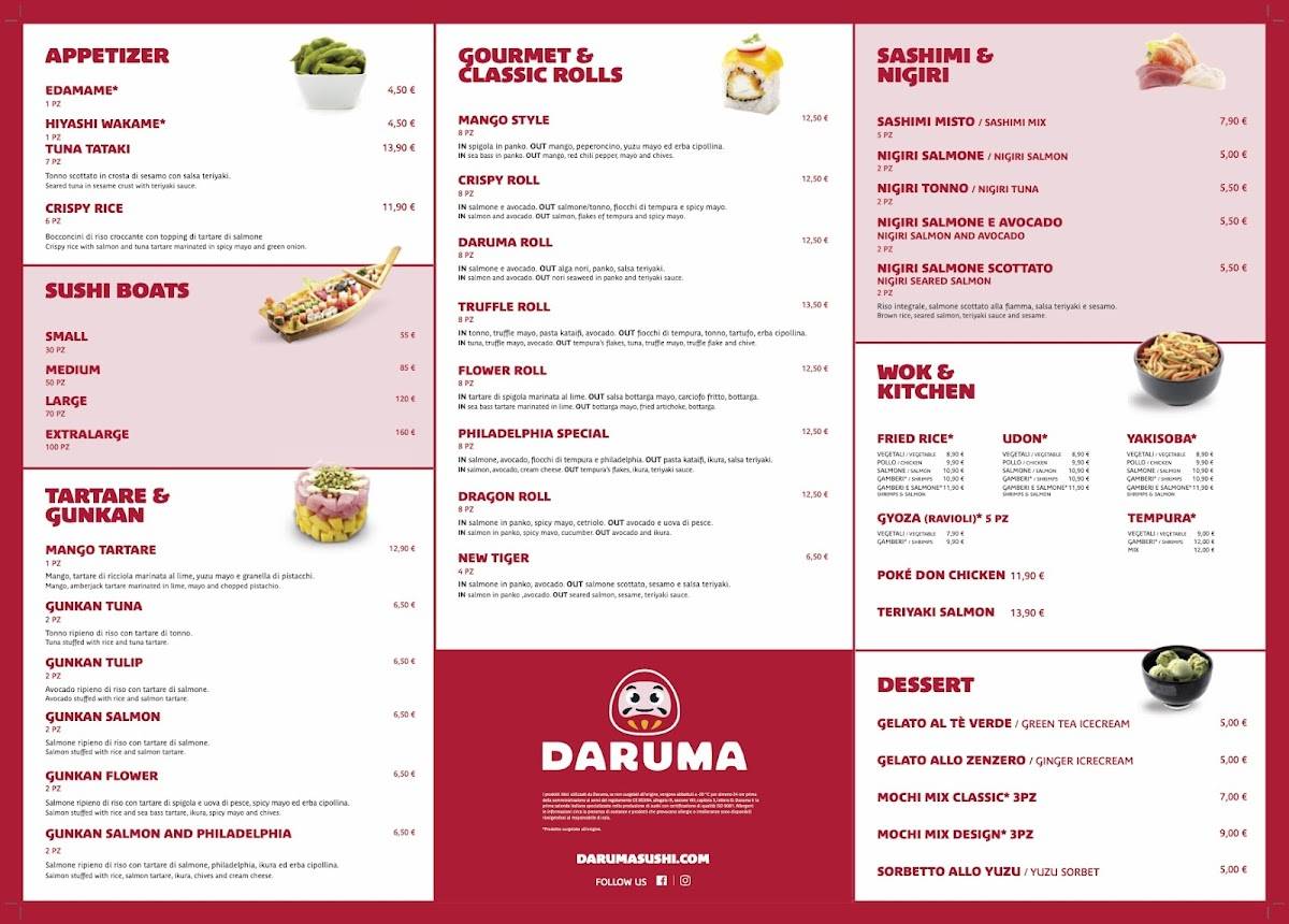 Menu di Daruma Sushi - Parlamento 