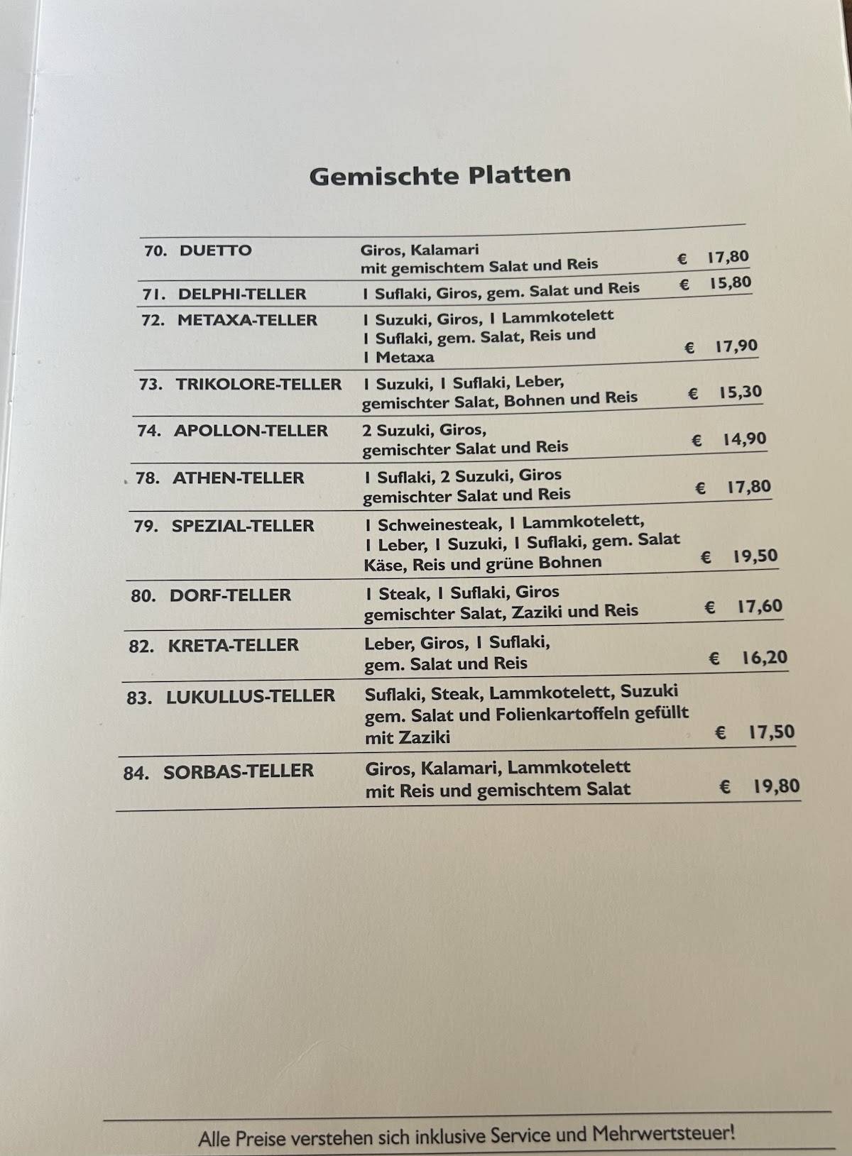 Menu de Restaurant Delphi