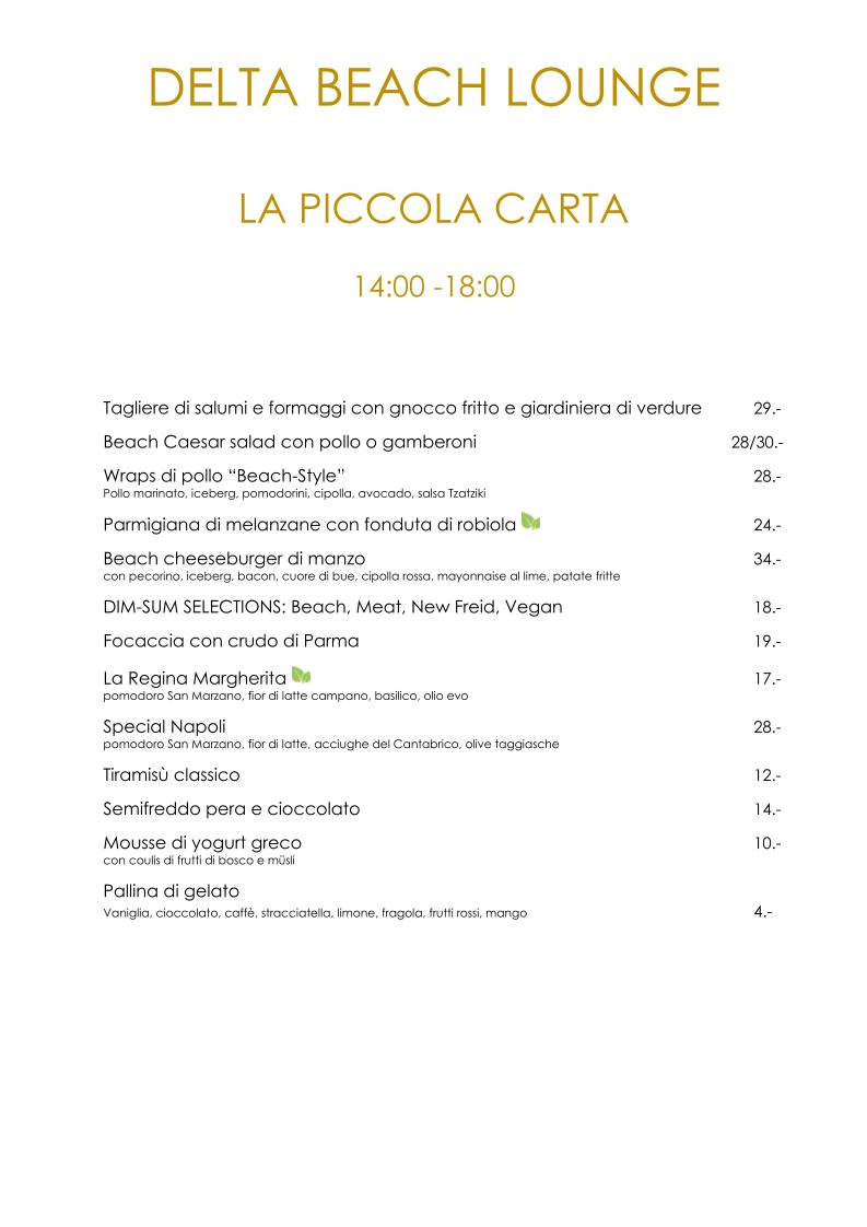Menu di Delta Beach Lounge 