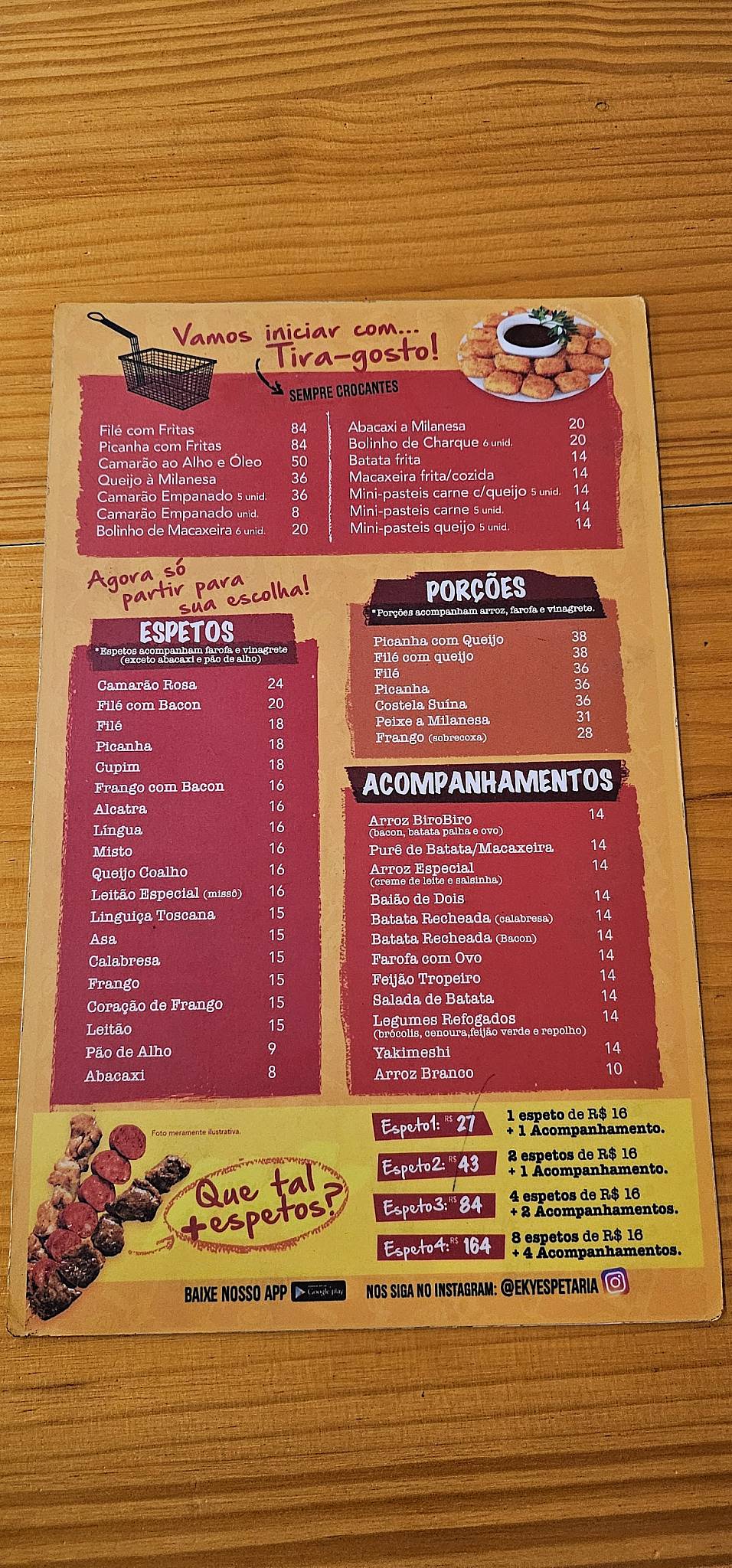 EKY Espetaria (Vileta) cardápio