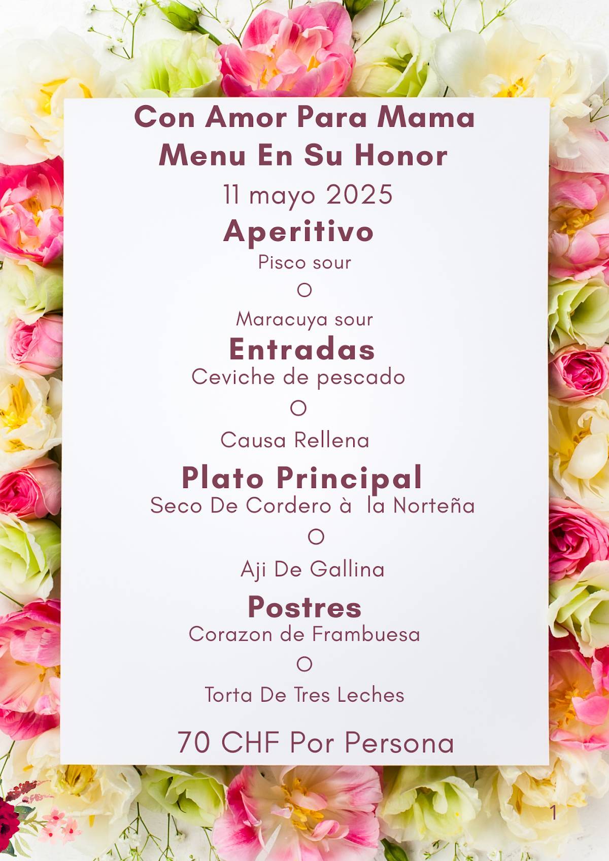 Menu di El Galliano 