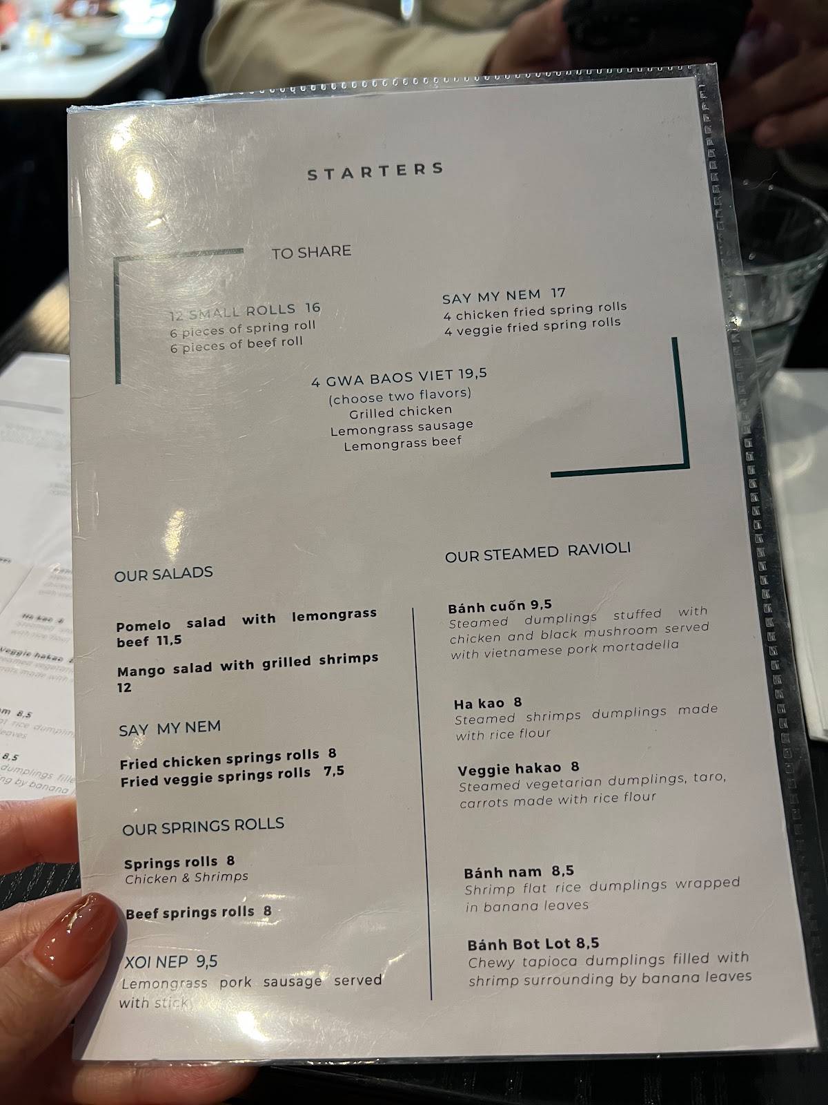 Menu de Entre Deux Rives