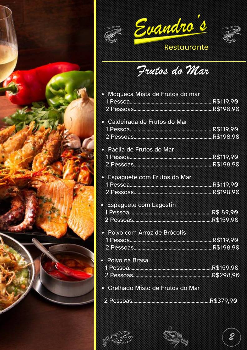 Evandro's Restaurante cardápio