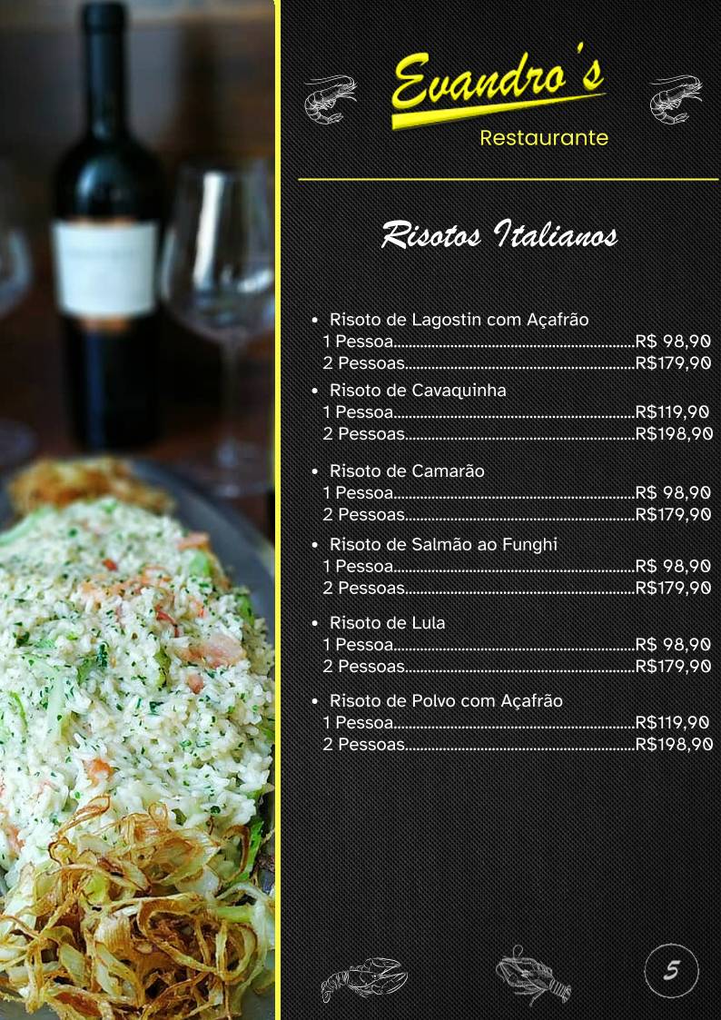 Evandro's Restaurante cardápio
