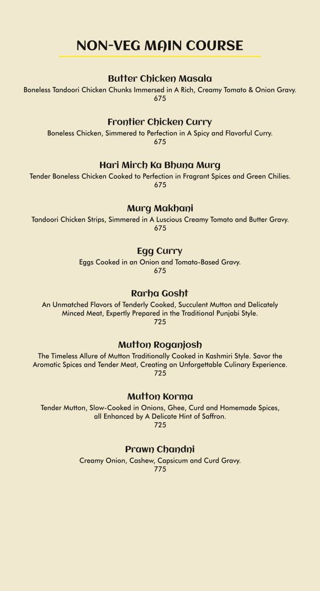 Exotica Hitech City- North Indian Rooftop Restaurant menu