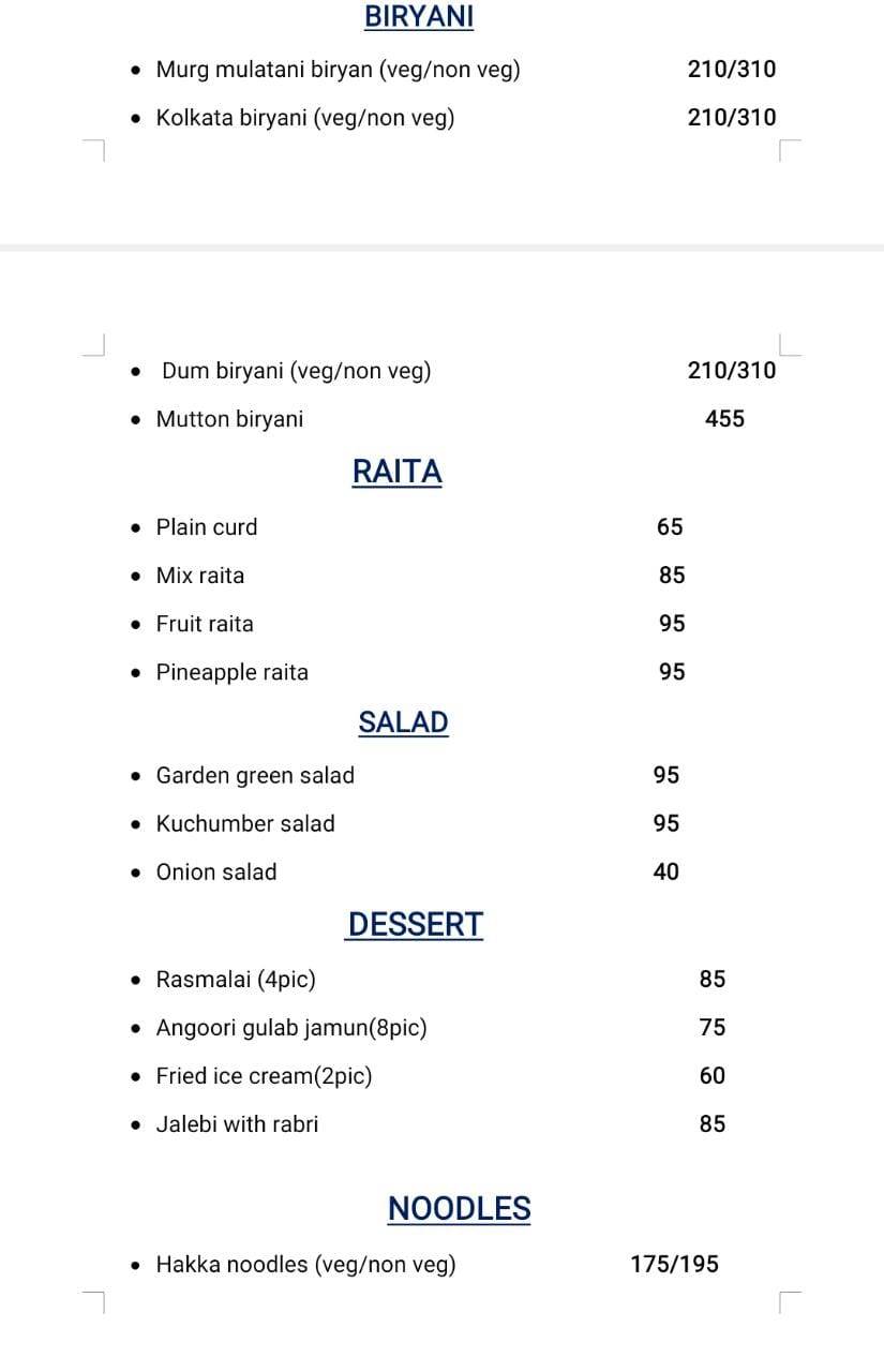 fussion restaurant menu