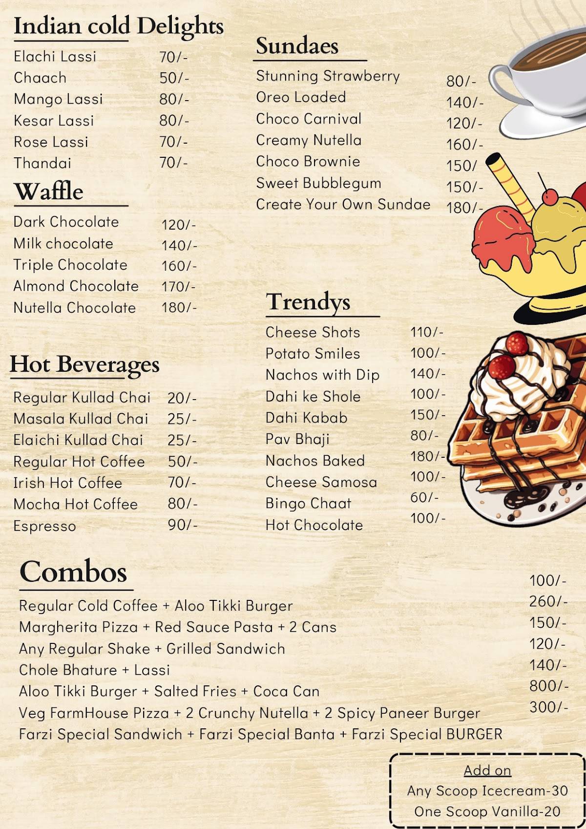 Farzi Cafe menu