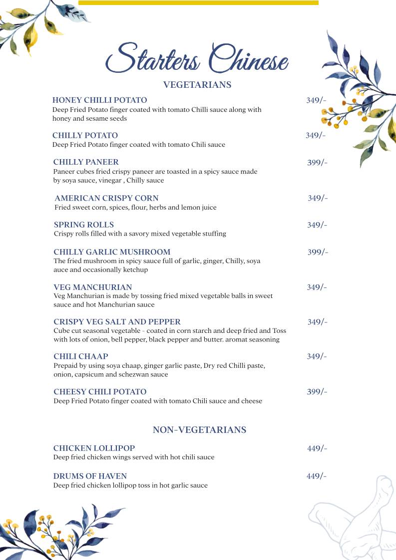 Forest House Cafe menu