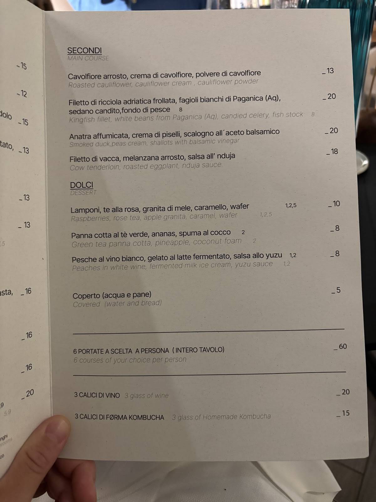 Menu di Førma Contemporary Restaurant 