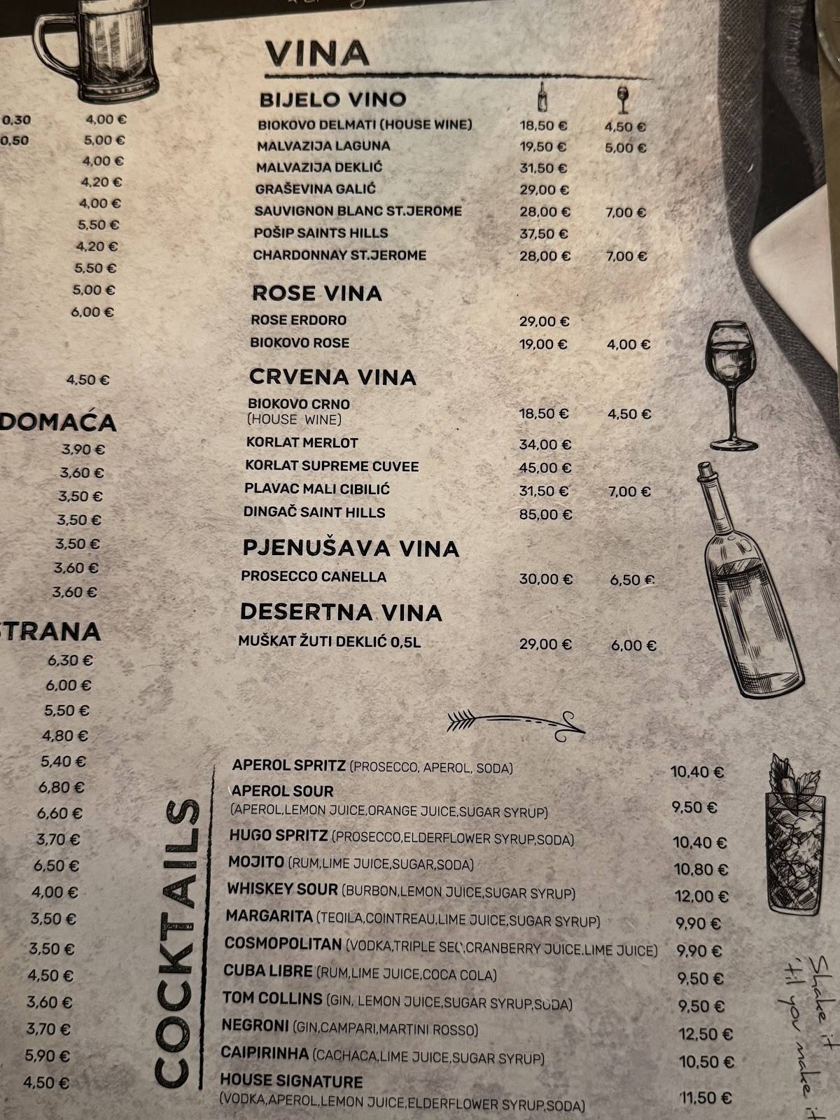 Menu di Gajeta 