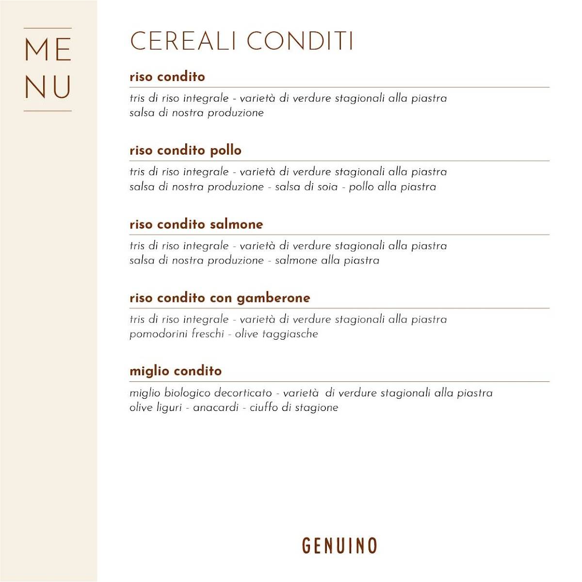 Menu di Genuino 
