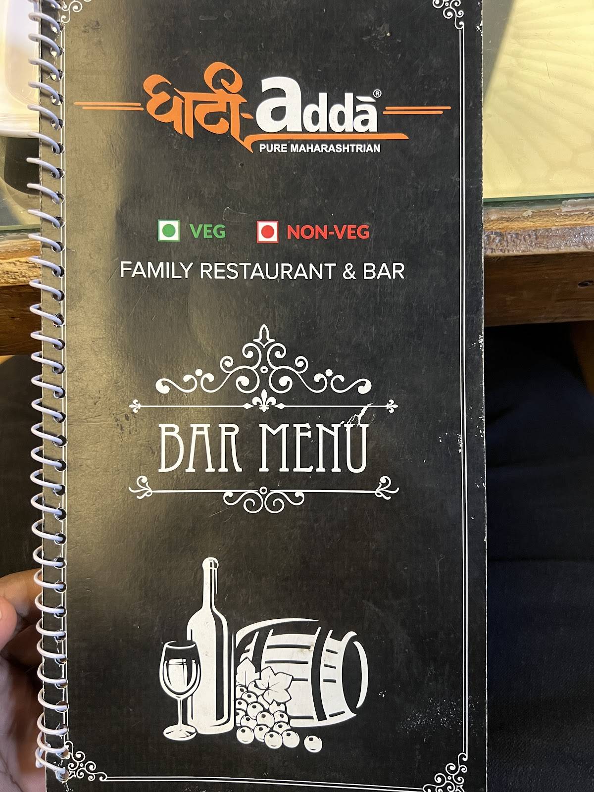 Ghati Adda menu