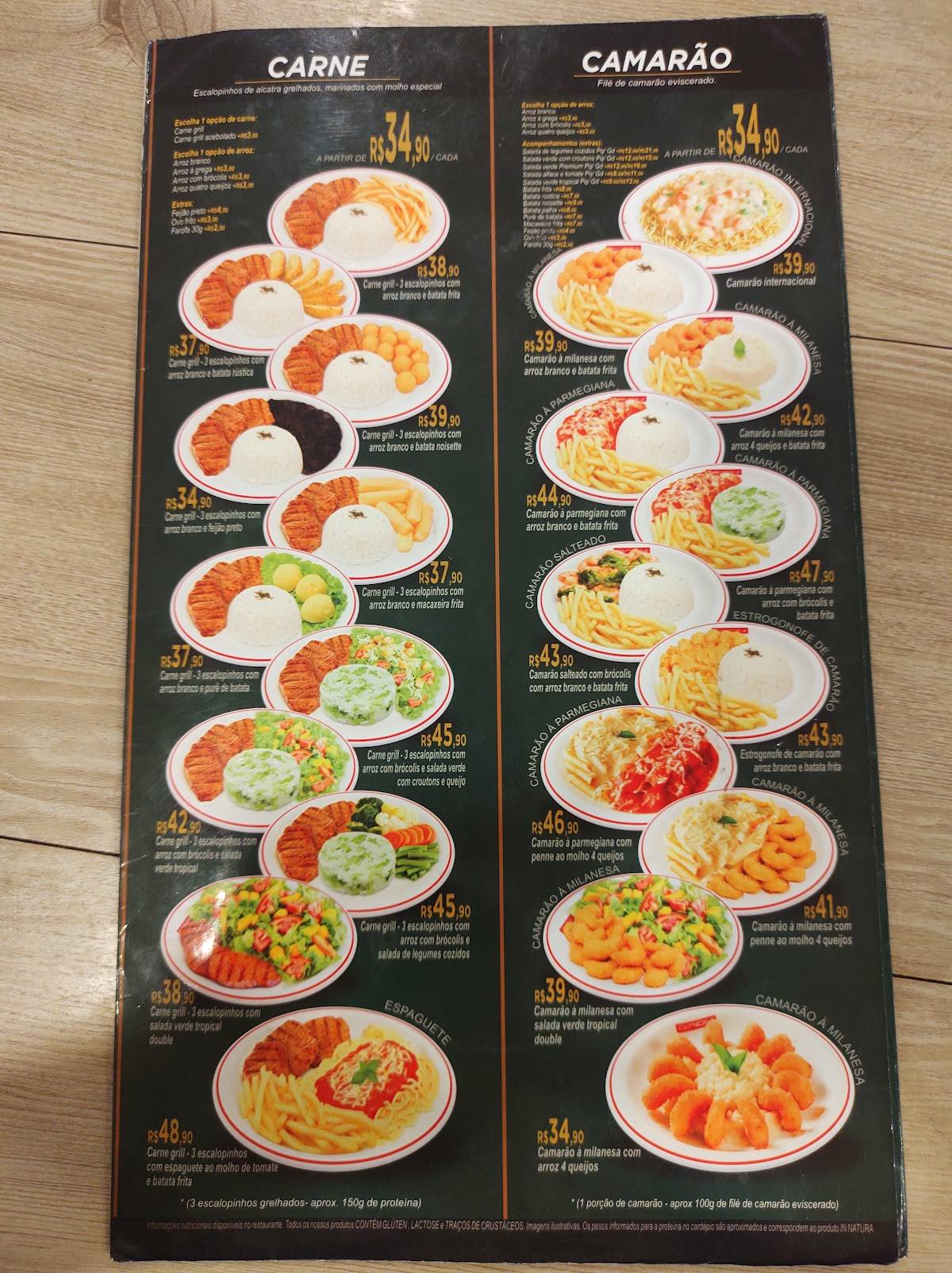 Gimioni restaurante cardápio