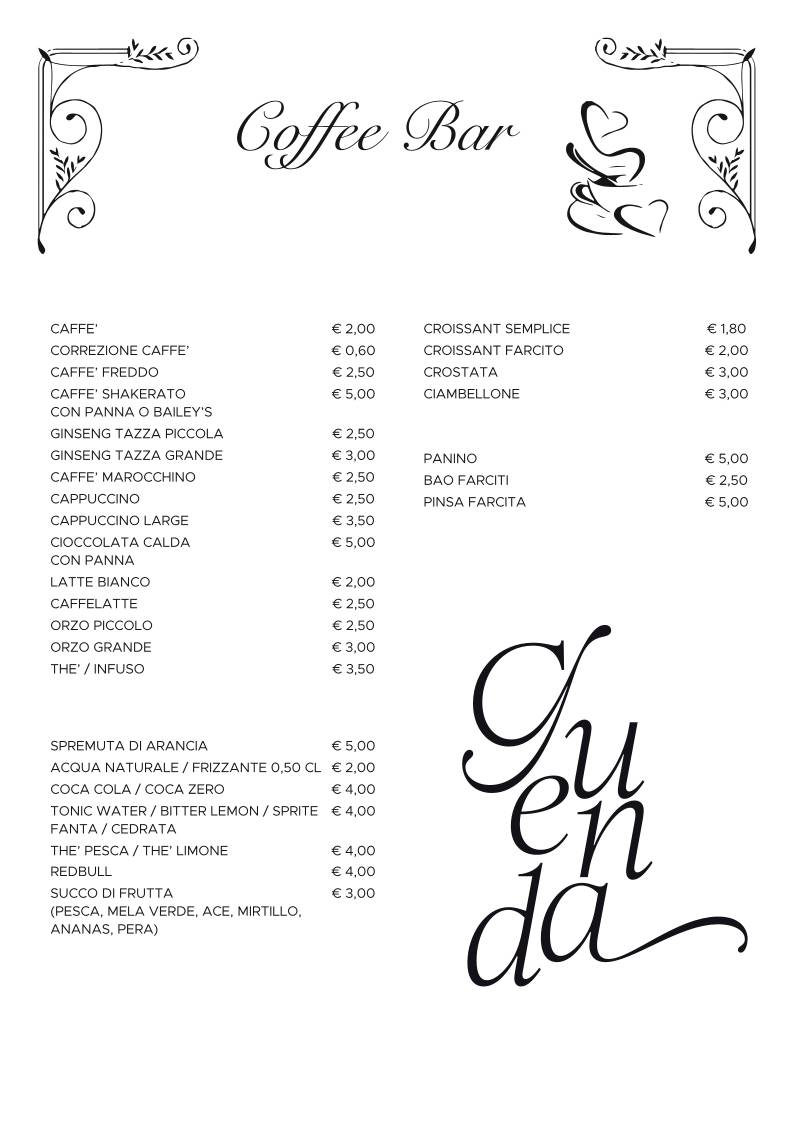 Menu di Guenda 
