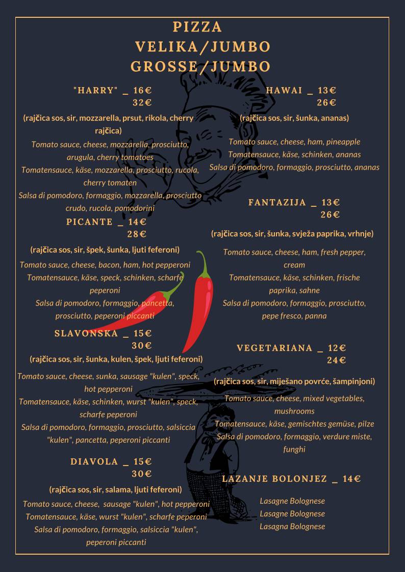 Menu di Harry's 