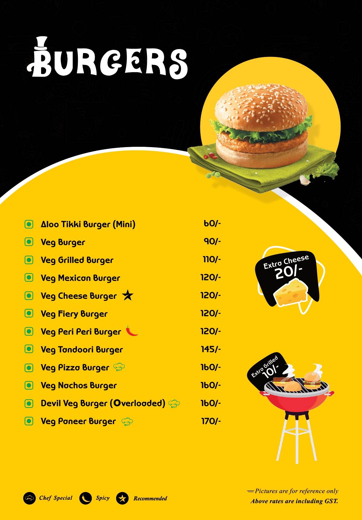 Hashtag Fastfood menu