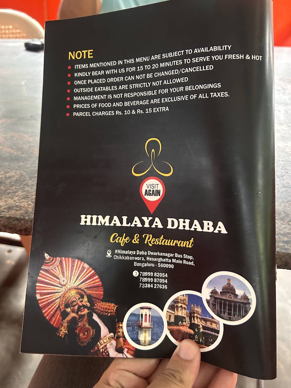 Himalaya Dhaba Cafe and Restaurant menu