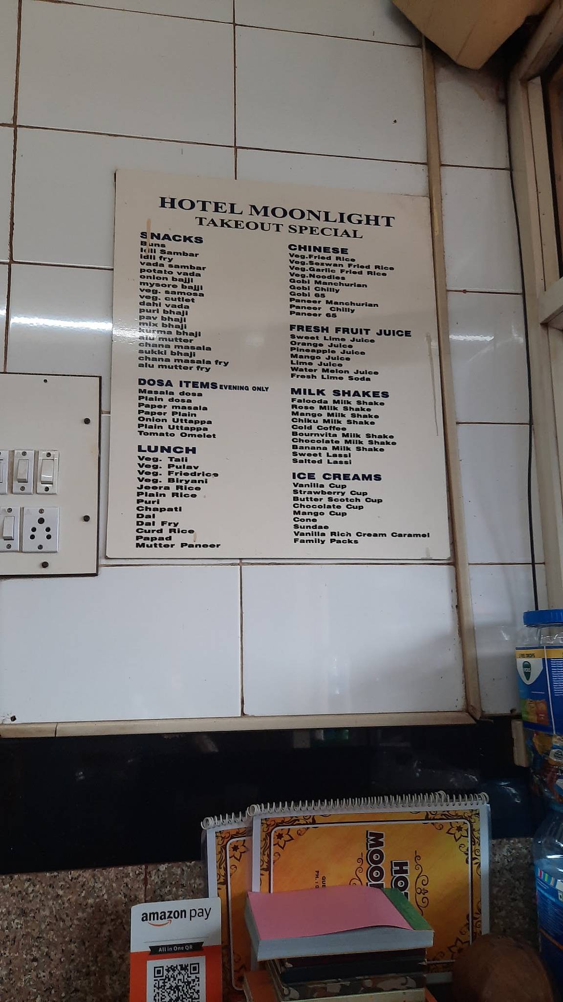 Hotel Moonlight menu