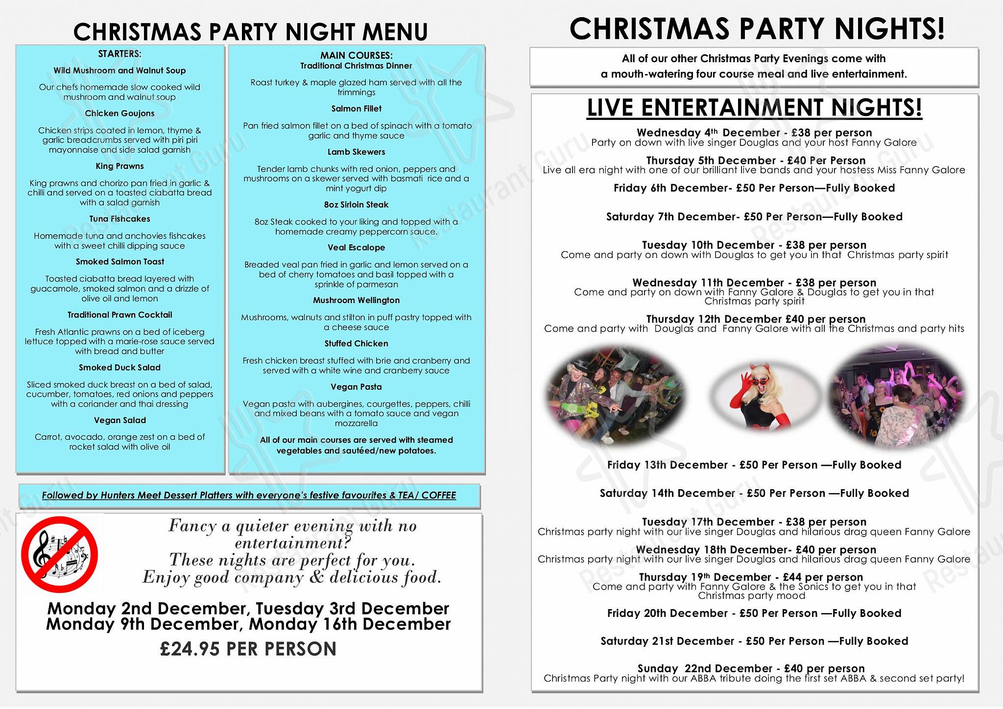 Menu at Hunters Meet restaurant, Hatfield Heath