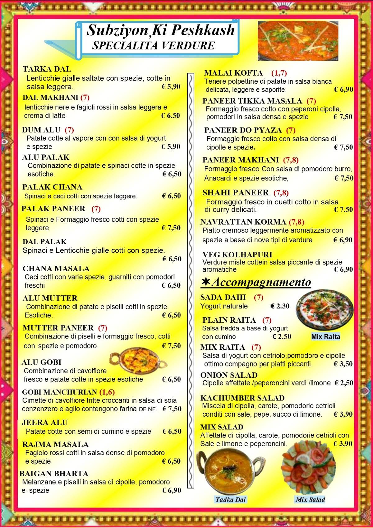Menu di INDIA 