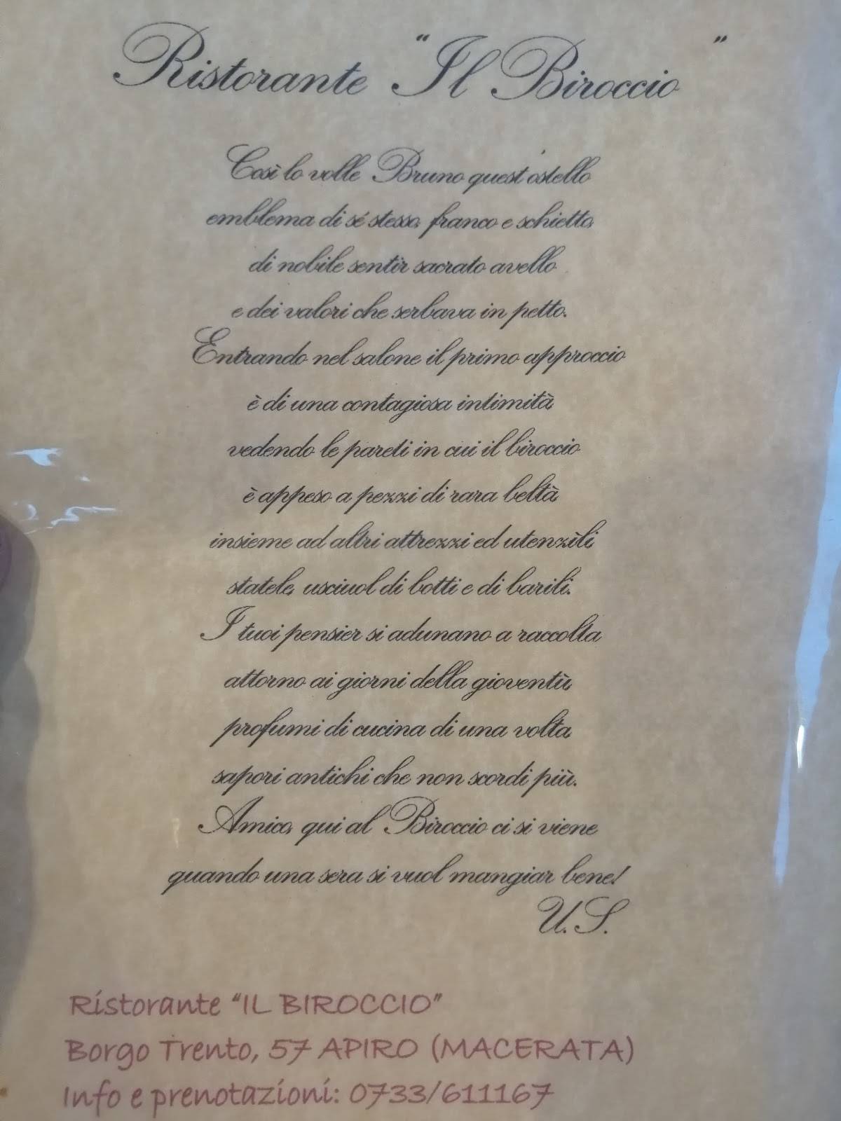 Menu di Il Biroccio 