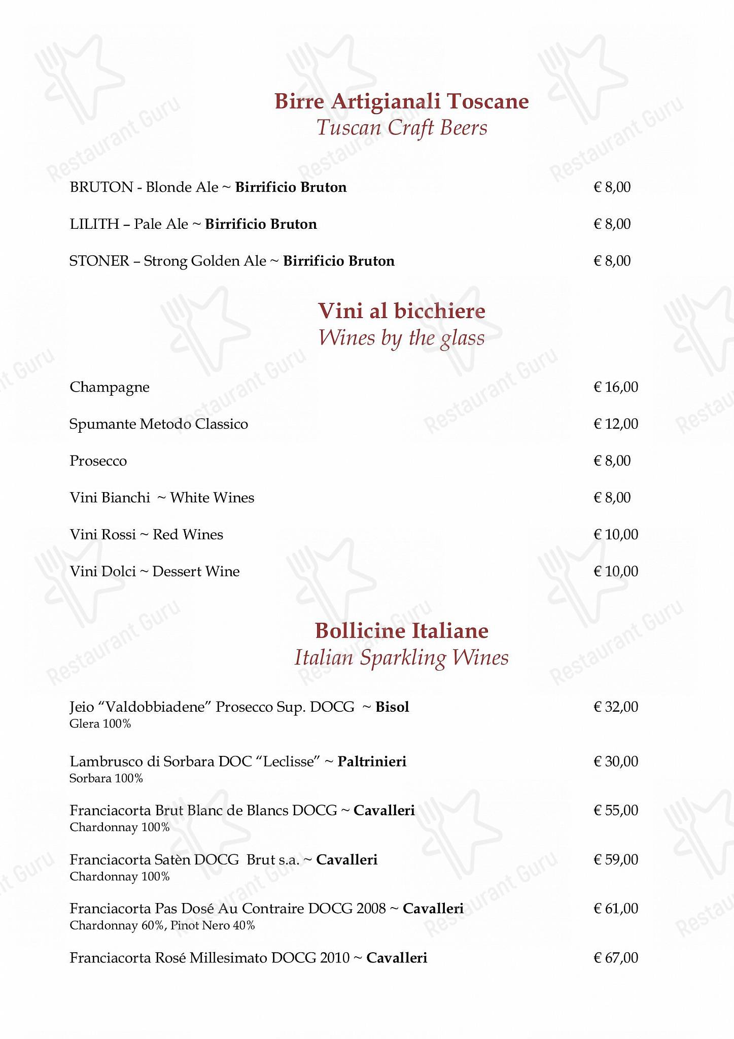 Menu di Il Conventino di Villa Tolomei a Marignolle - Lunch Menu