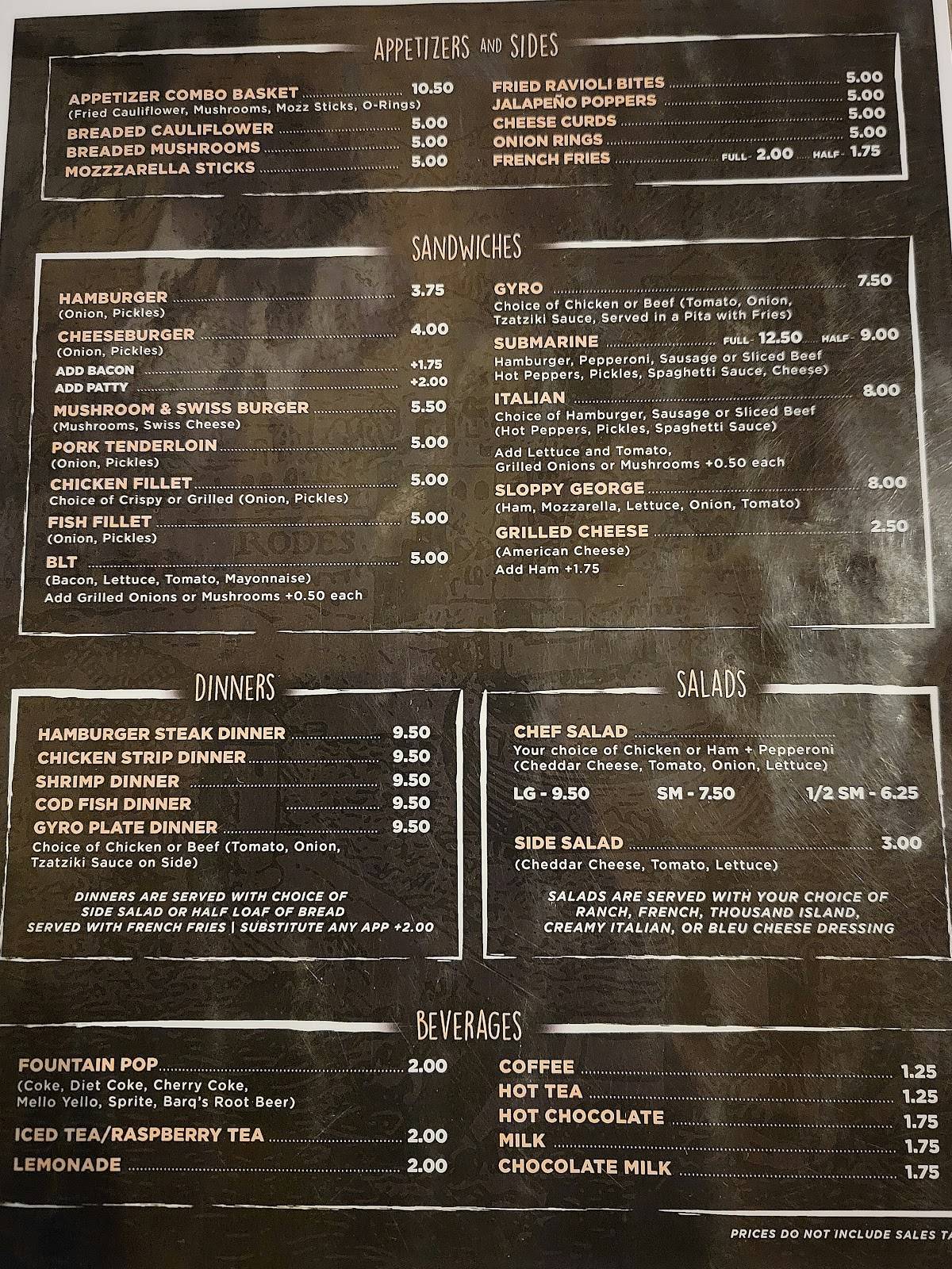 Menu at Isle of Rhodes restaurant, Morrison, 111 W Main St