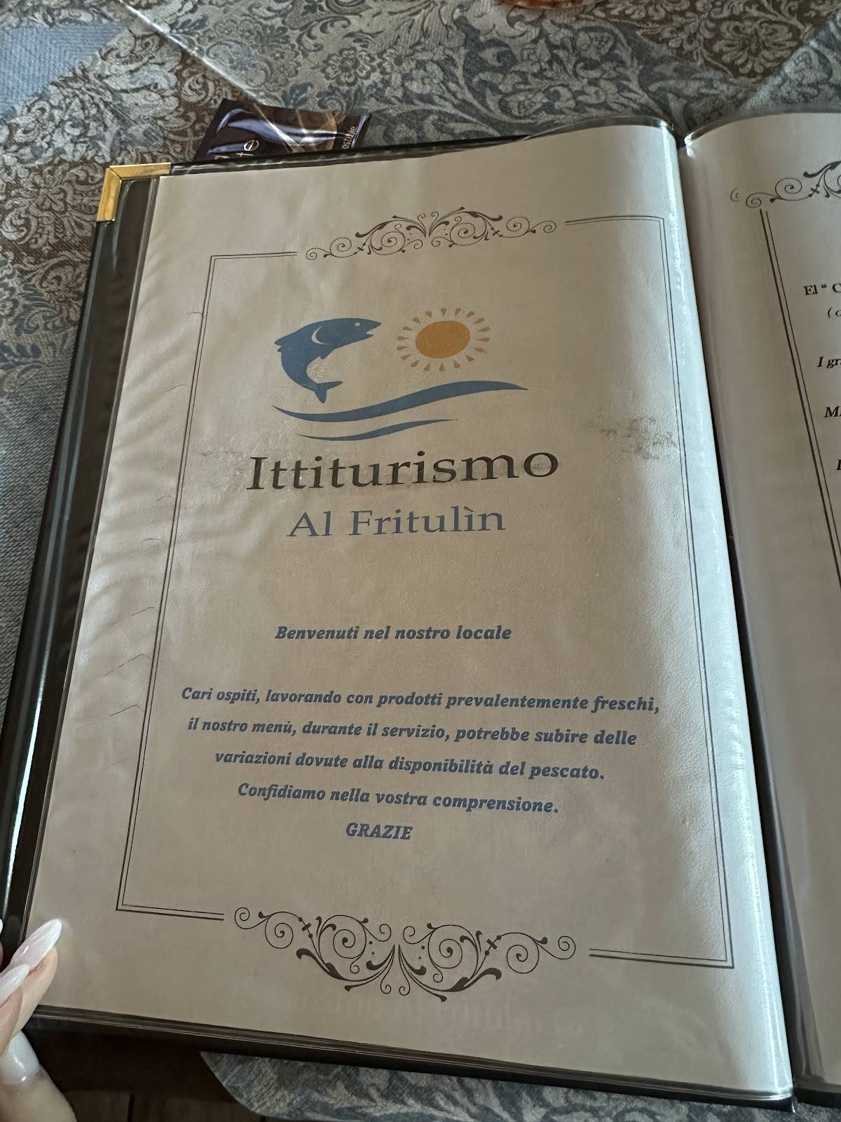 Menu di Ittiturismo "Al Fritulin" 