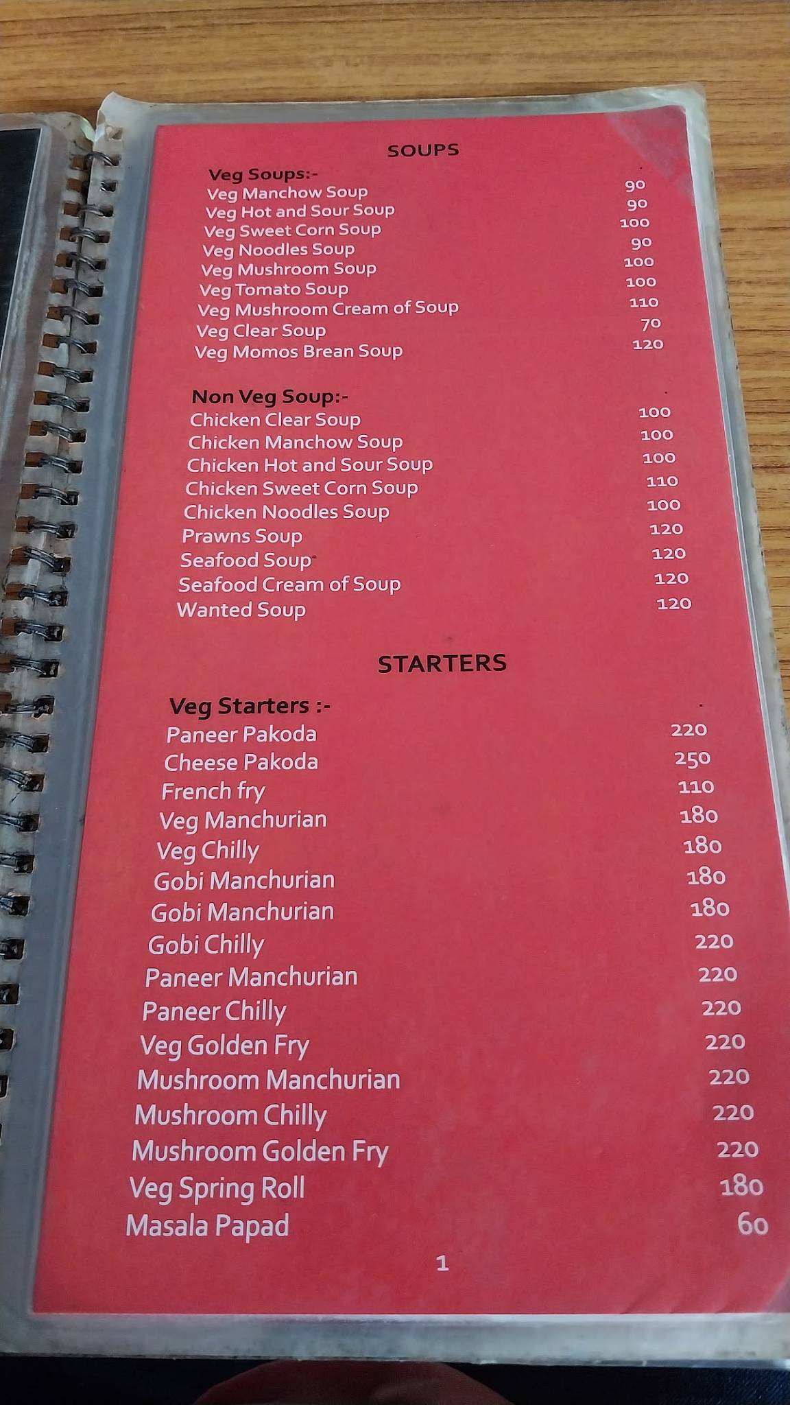 Kamlabai Sea Food Restaurant menu