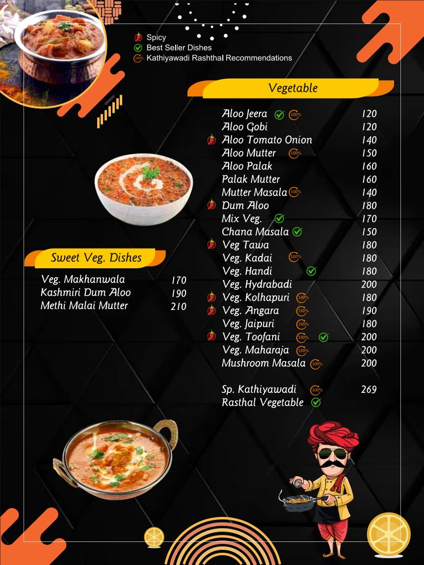 Kathiyawadi Rasthal menu