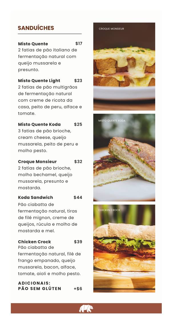 Koda Café Bistrô Joinville cardápio