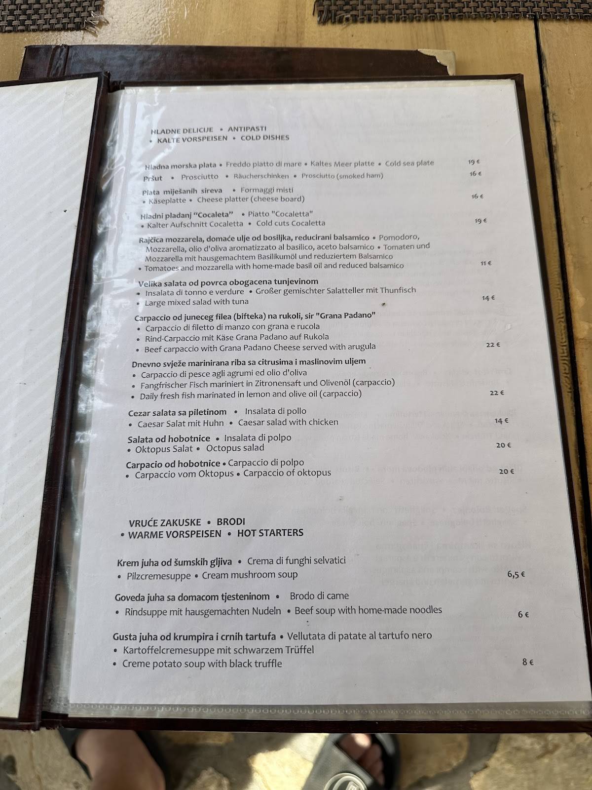 Menu di Konoba Cocaletto 