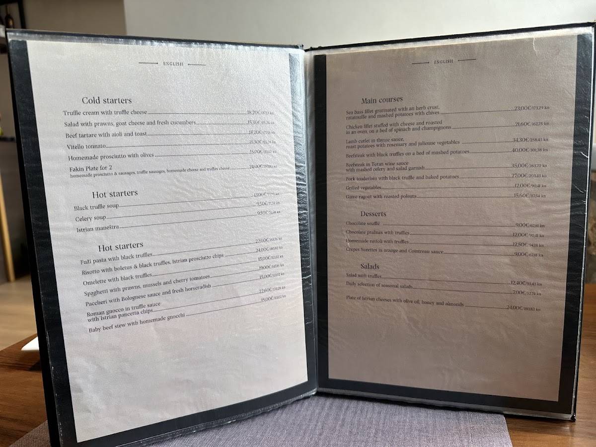 Menu di Konoba Fakin 