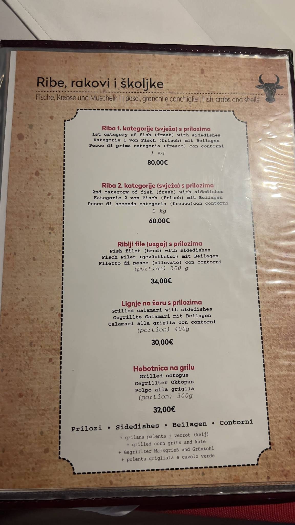 Menu de Konoba Ranč