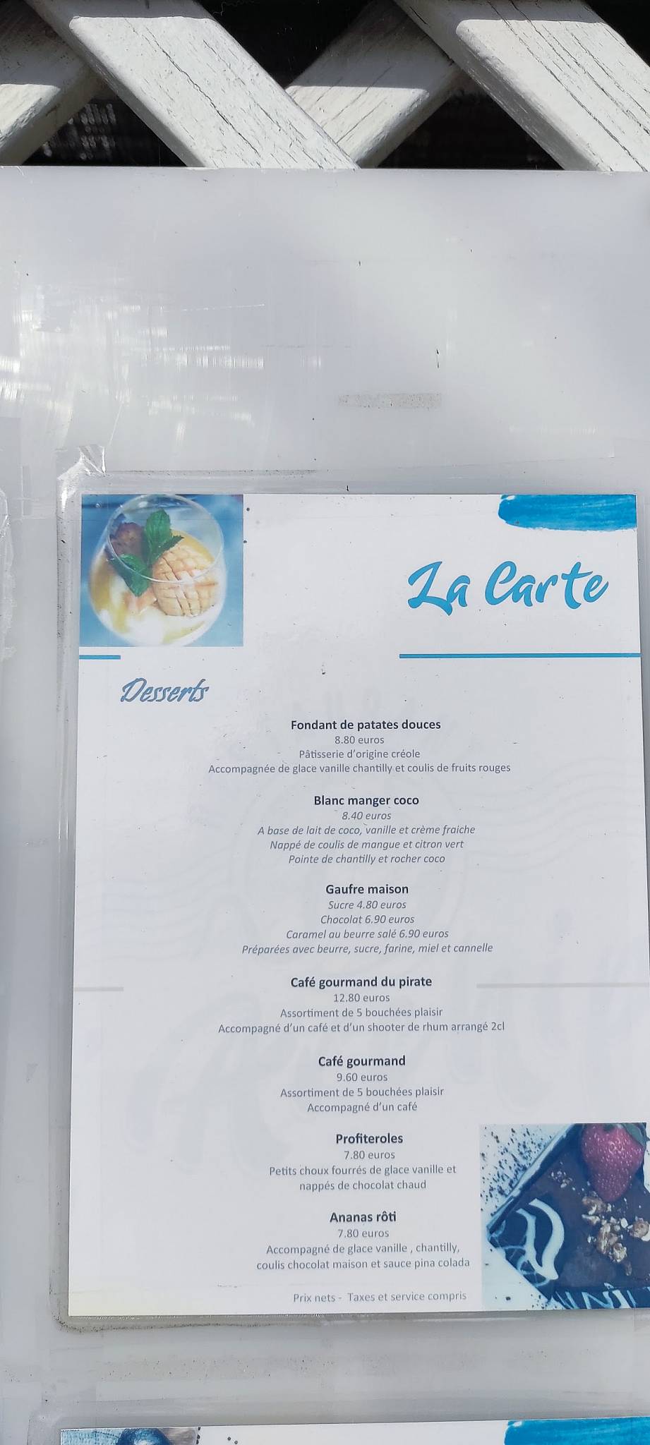 Menu de L'Archipel