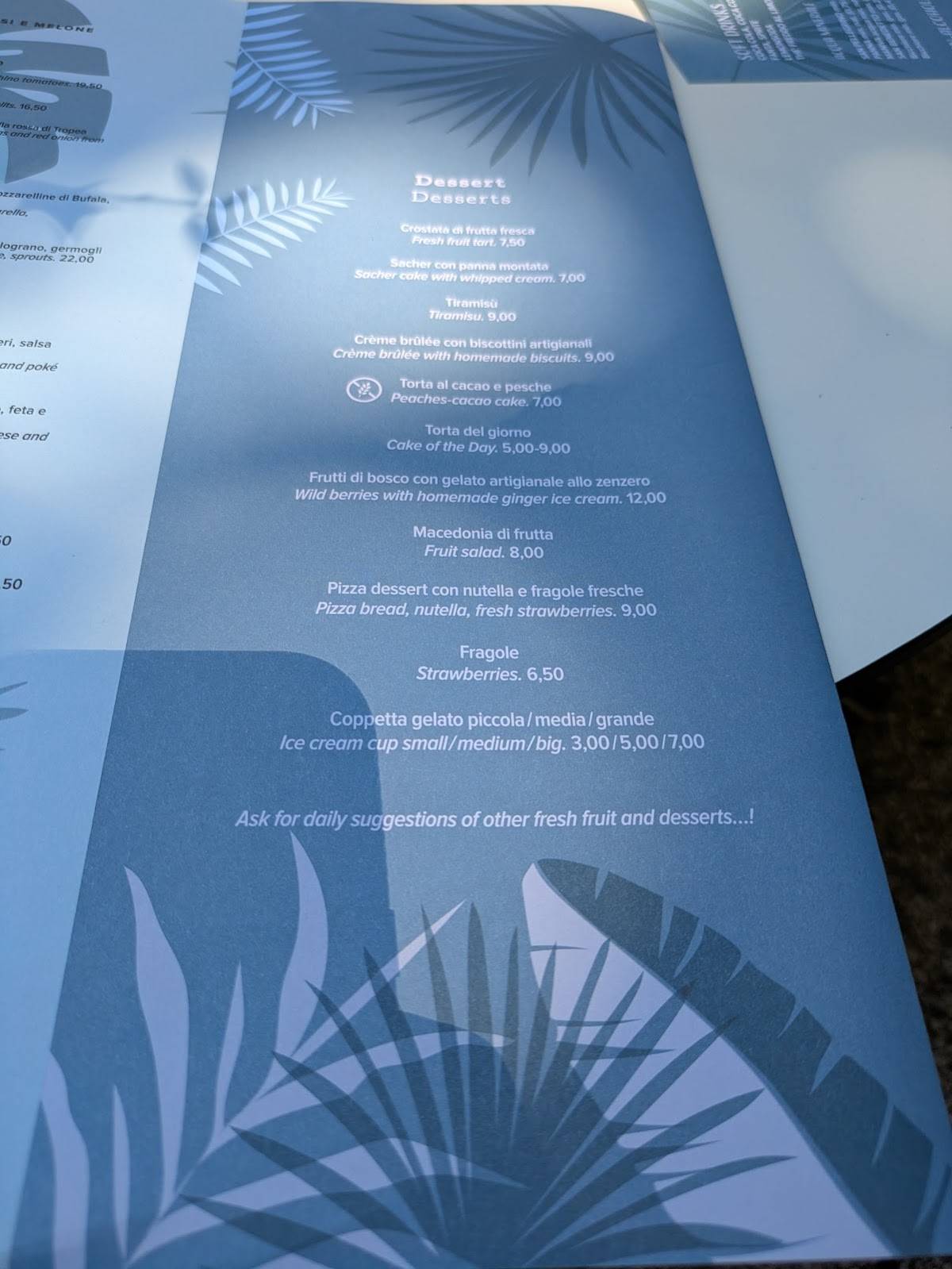 Menu di La Capannina Pizza and Grill 