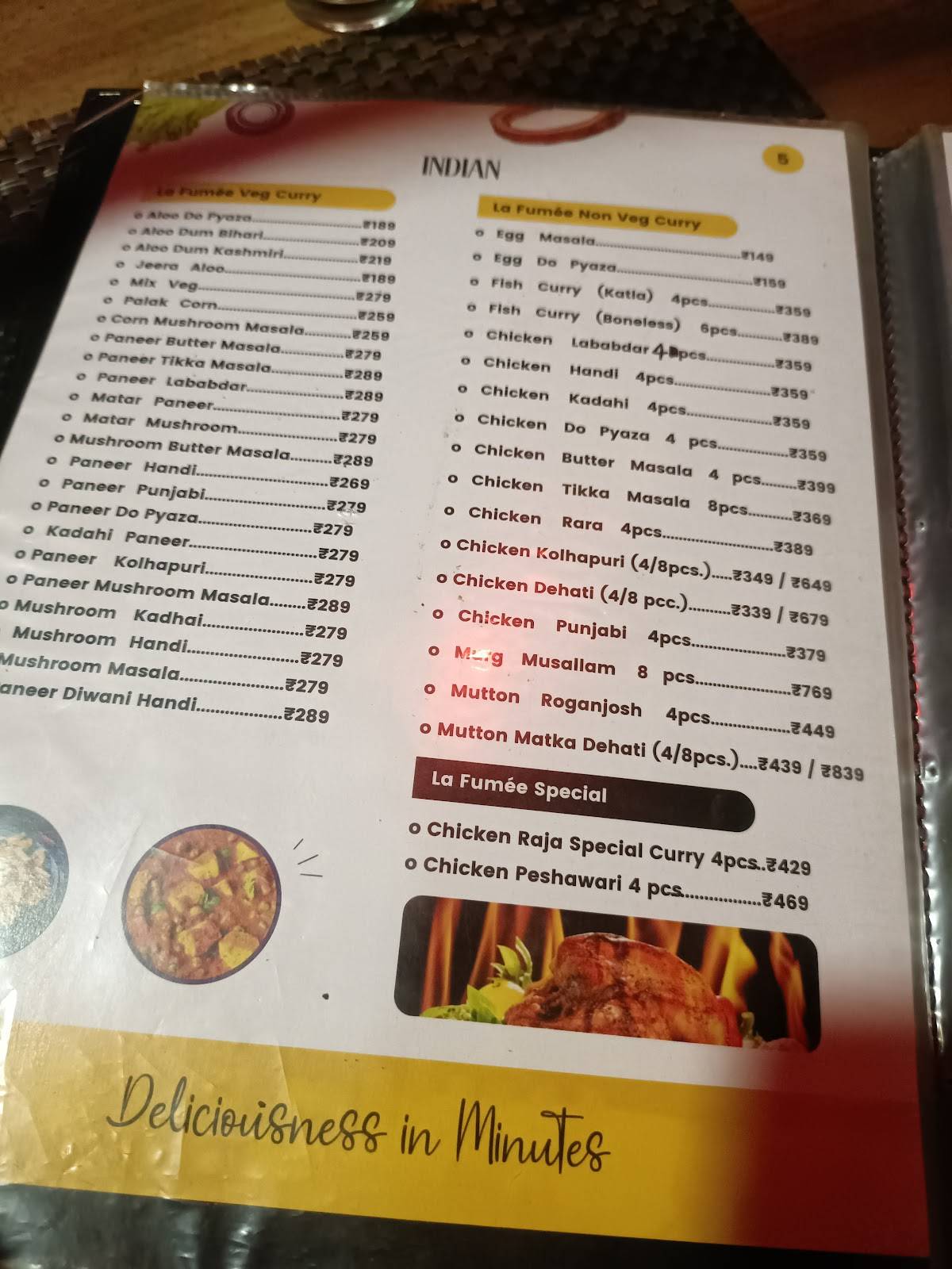 La Fumee menu