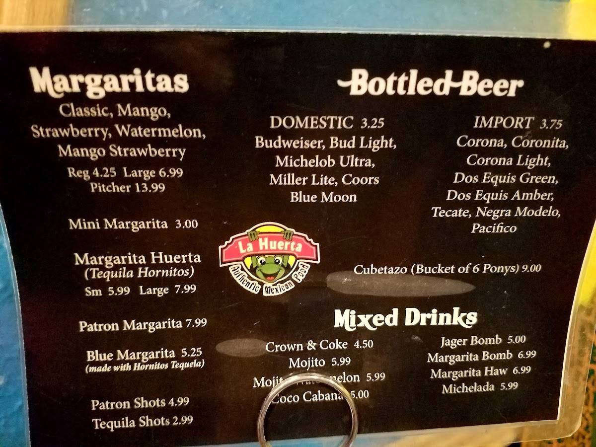Menu at La Huerta Mexican Restaurant, Russellville, N Arkansas Ave
