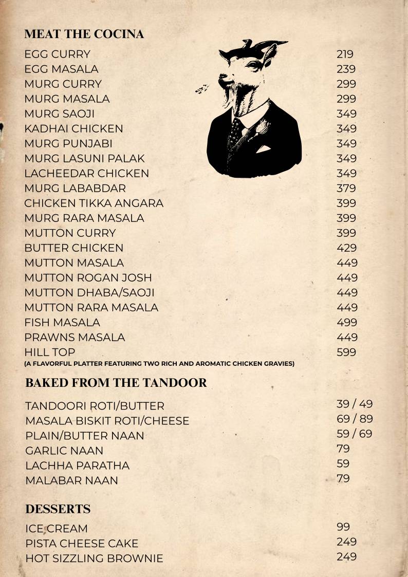 La cocina menu