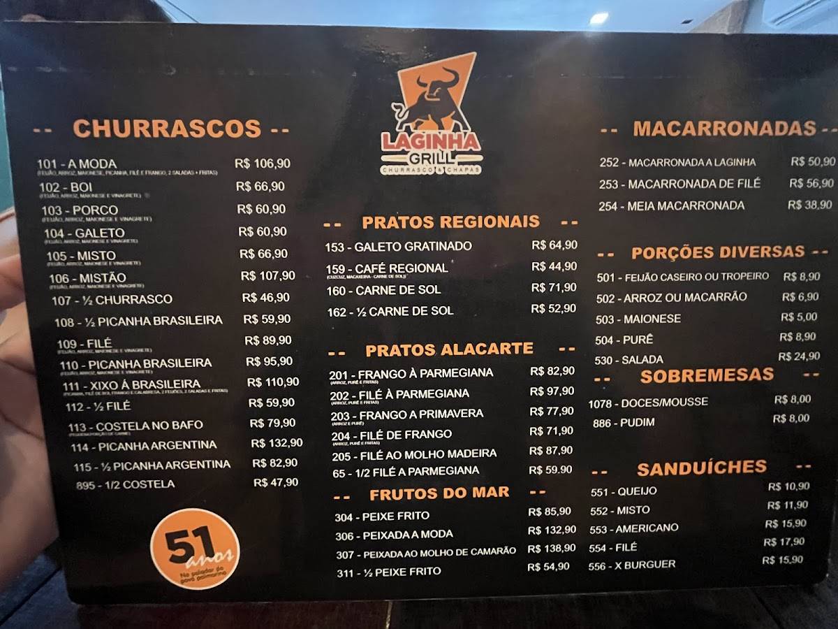 Laginha Grill cardápio