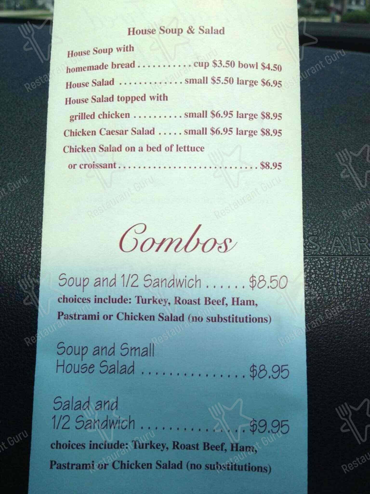 Menu at Landolfi's Italian Bakery, Pawleys Island