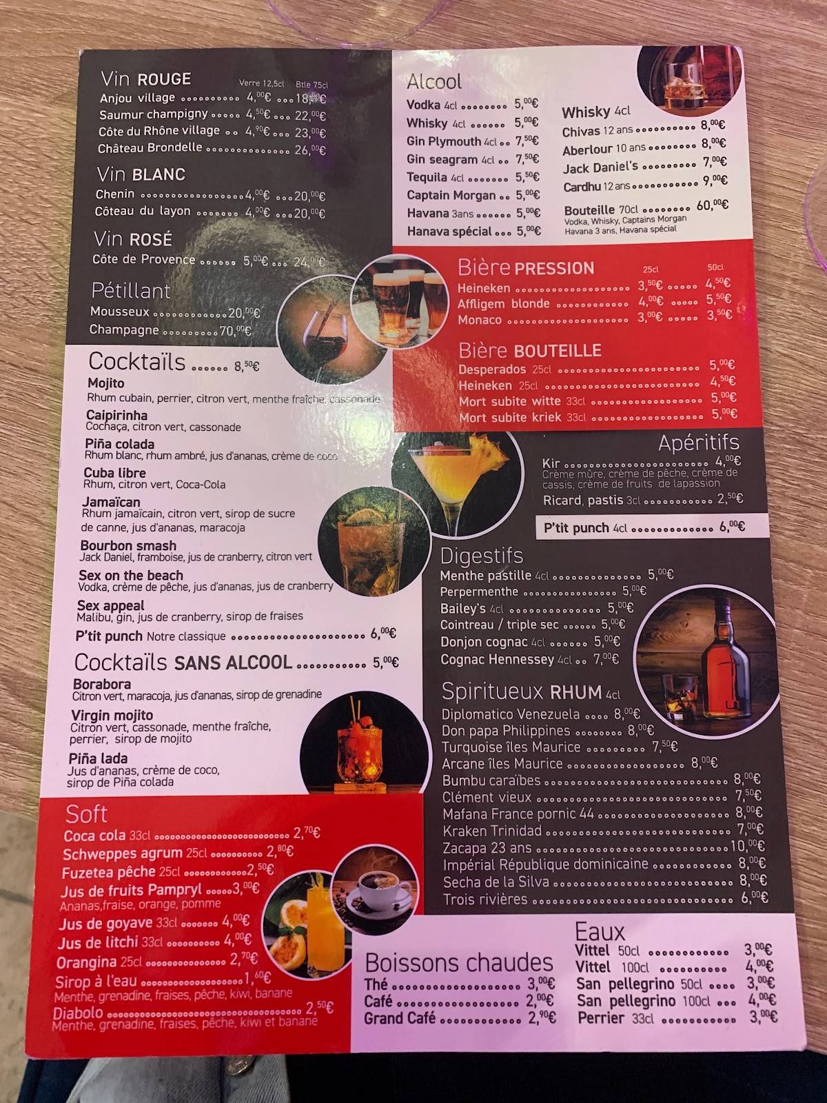 Menu de Restaurant Le 124