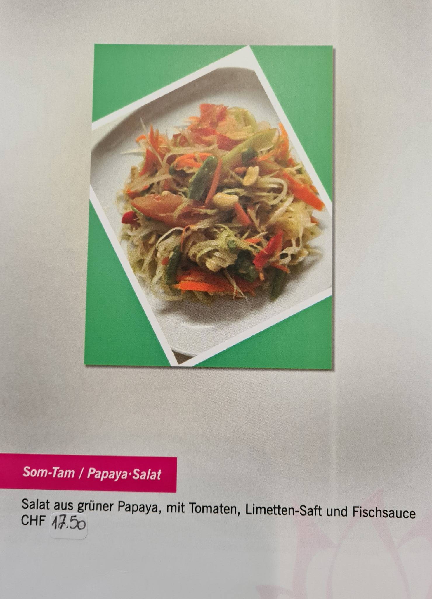 Menu di Lee's Thai Im Tempel Buchenstrasse 13 in Herisau Appenzell 