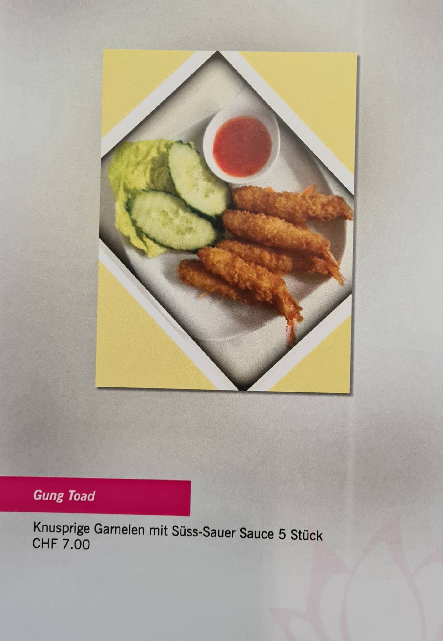 Menu di Lee's Thai Im Tempel Buchenstrasse 13 in Herisau Appenzell 